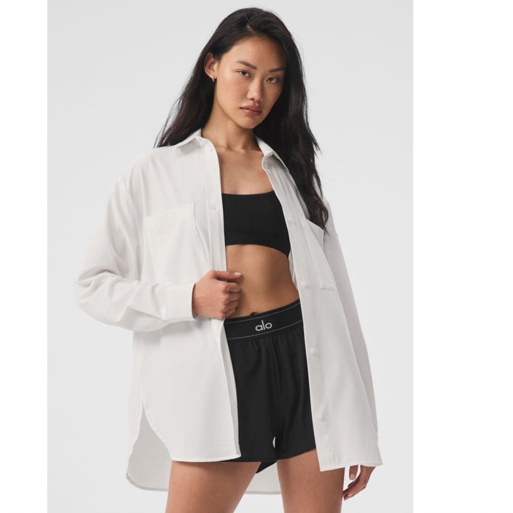 ALO Yoga White Button Down Shirt